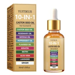 YUITIKUE 10-IN-1 Castor Seed Hair Oil | Natural Blend Of Batana, Rosemary & Biotin | For Deep Nourishment & Healthy Hair & Scalp