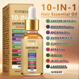 YUITIKUE 10-IN-1 Castor Seed Hair Oil | Natural Blend Of Batana, Rosemary & Biotin | For Deep Nourishment & Healthy Hair & Scalp