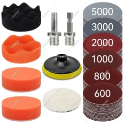 Car Detailing Headlight Restoration Sponge For Auto Polishing Waxing Washing Cleaning Wool Pad Backing Plate Sandpaper Kit