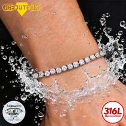 High Quality 316L Stainless Steel D VVS1 Moissanite Tennis Bracelet Iced Out Waterproof Daily Jewelry Chain Gifts for Men Women