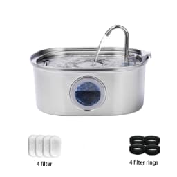 3.2L Stainless Steel Cat Water Dispenser Window Has Water Level, Which Can Be Observed, Suitable for Many Cats and Dogs