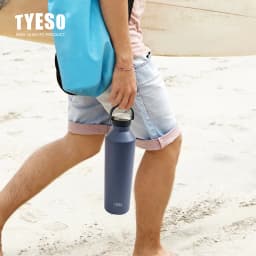 Tyeso Stainless Steel Vacuum Insulated Water Bottle Portable Durable Leak-Proof for Outdoor Sports Matte Finish Carry Handle