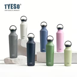 Tyeso Stainless Steel Vacuum Insulated Water Bottle Portable Durable Leak-Proof for Outdoor Sports Matte Finish Carry Handle