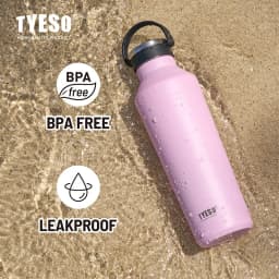 Tyeso Stainless Steel Vacuum Insulated Water Bottle Portable Durable Leak-Proof for Outdoor Sports Matte Finish Carry Handle