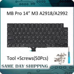 New Laptop A2918 A2992 US UK Euro Keyboard English for Macbook Pro Retina M3 14" French German Spanish Turkish Italian 2023 Year