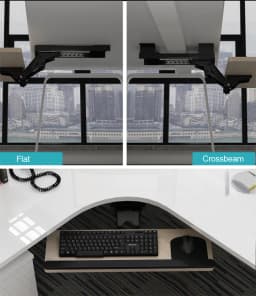 LK06AD Ergonomic Sliding Tilting XL Size Wrist Rest Keyboard Holder with Two Mouse Pads for Computer Desk Keyboard Tray Stand
