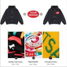 Wax Dyed Wool Zipper Hooded Sweatshirt Pants Set Custom Logo Printing Embroidery Retro Washed Old Street Set