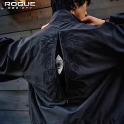 Oversized Casual Jacket with Decorative Details Trendy Black Patterned Embroidered Jacket Y2K Men and Womens Street Style Loose