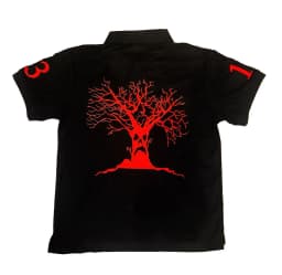 Haunted Mound Polo Shirt America Retro Street Hip Hop Short Sleeve Shirt Y2k Men Casual Embroidery Cotton Top Baseball Clothing