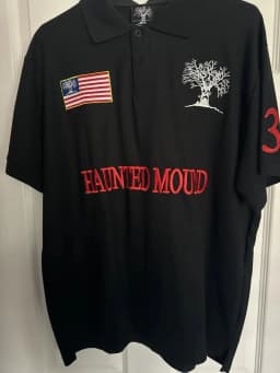 Haunted Mound Polo Shirt America Retro Street Hip Hop Short Sleeve Shirt Y2k Men Casual Embroidery Cotton Top Baseball Clothing