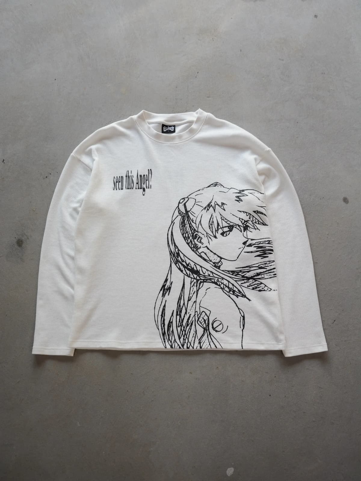 Autumn and Winter Waffle Thermal Long Sleeve T Shirt Y2k Daily Casual Cartoon Pattern Print T Shirts Street Men Cotton Warm Tops