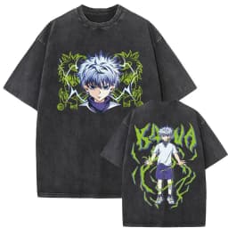 Washed Vintage Anime Hunter X Hunter T-shirt Hisoka Graphic T Shirt Men Women Casual Oversized Cotton T-shirts Short Sleeve Tops