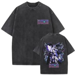 Washed Vintage Anime Hunter X Hunter T-shirt Hisoka Graphic T Shirt Men Women Casual Oversized Cotton T-shirts Short Sleeve Tops