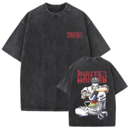 Washed Vintage Anime Hunter X Hunter T-shirt Hisoka Graphic T Shirt Men Women Casual Oversized Cotton T-shirts Short Sleeve Tops