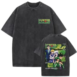 Washed Vintage Anime Hunter X Hunter T-shirt Hisoka Graphic T Shirt Men Women Casual Oversized Cotton T-shirts Short Sleeve Tops