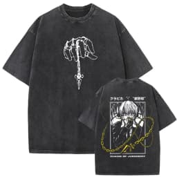 Washed Vintage Anime Hunter X Hunter T-shirt Hisoka Graphic T Shirt Men Women Casual Oversized Cotton T-shirts Short Sleeve Tops