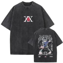 Washed Vintage Anime Hunter X Hunter T-shirt Hisoka Graphic T Shirt Men Women Casual Oversized Cotton T-shirts Short Sleeve Tops