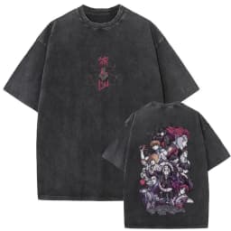 Washed Vintage Anime Hunter X Hunter T-shirt Hisoka Graphic T Shirt Men Women Casual Oversized Cotton T-shirts Short Sleeve Tops