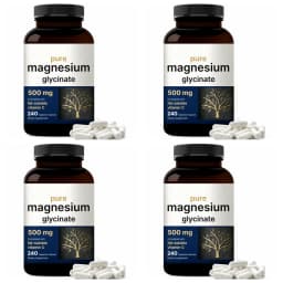 Pure Magnesium Glycinate 500mg Capsules with Vitamin C Supports Relaxation Muscle Nerve Health Bone Support 240 Capsules