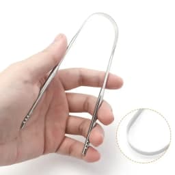 Non-slip Handle Tongue Scraper Portable Single Layer Tongue Scraper Reusable Stainless Steel Oral Mouth Brush Case Tongue Clean
