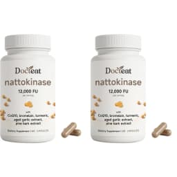 Docteat Nattokinase 12000 FU with CoQ10 Bromelain Turmeric Supports Healthy Blood Flow and Antioxidant Defense 60 Capsules