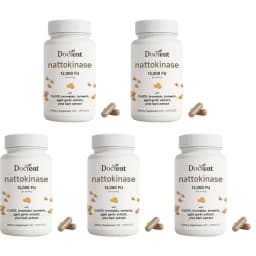 Docteat Nattokinase 12000 FU with CoQ10 Bromelain Turmeric Supports Healthy Blood Flow and Antioxidant Defense 60 Capsules