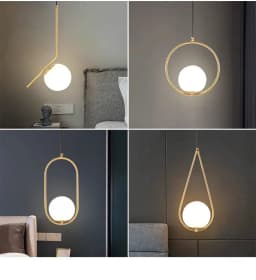 Black/Silver/Bronze D12/15/18/20cm DIY lampshade replaced with threaded metal matte white spherical glass lampshade