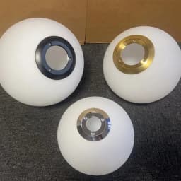 Black/Silver/Bronze D12/15/18/20cm DIY lampshade replaced with threaded metal matte white spherical glass lampshade