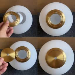 Black/Silver/Bronze D12/15/18/20cm DIY lampshade replaced with threaded metal matte white spherical glass lampshade