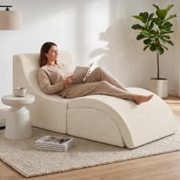 Multi Mode Foldable Ergonomic Recliner Chaise Lounge Sofa, Dense Foam Support Convertible Ottoman Footrest for Indoor Relaxation