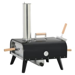 Outdoor Pizza Oven with Rotating Stone, 12" Wood Fired Pizza Maker