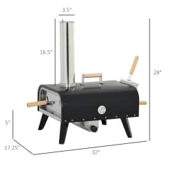 Outdoor Pizza Oven with Rotating Stone, 12" Wood Fired Pizza Maker