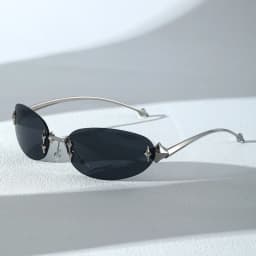 vintage rimless pink mirror Y2K sunglasses for women new fashion alloy star rivet sun glasses ladies hip hop sexy shades driving