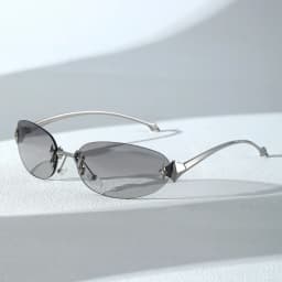 vintage rimless pink mirror Y2K sunglasses for women new fashion alloy star rivet sun glasses ladies hip hop sexy shades driving