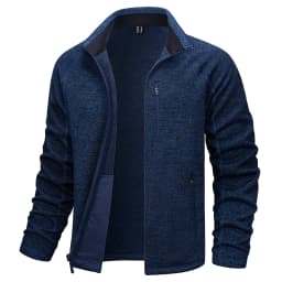 TACVASEN Full Zip Knitted Sweater Mens Stylish High Quality Soft Warm Fleece Jacket Spring Hiking Sports Casual Coat Male