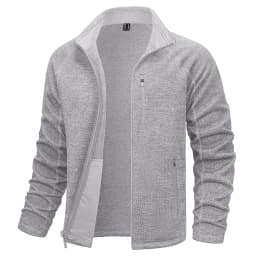 TACVASEN Full Zip Knitted Sweater Mens Stylish High Quality Soft Warm Fleece Jacket Spring Hiking Sports Casual Coat Male