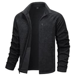 TACVASEN Full Zip Knitted Sweater Mens Stylish High Quality Soft Warm Fleece Jacket Spring Hiking Sports Casual Coat Male