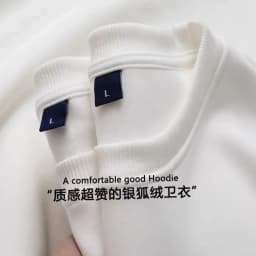 600G Cotton Plush Thickened Sweatshirt Thin Plush Heavyweight Solid Round Neck Sweater Autumn Winter Warm Sweater