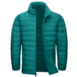 TACVASEN Stand Collar Lightweight Puffer Jackets Mens Quilted Jacket Water Resistant Ripstop Down Insulated Windbreaker Coats