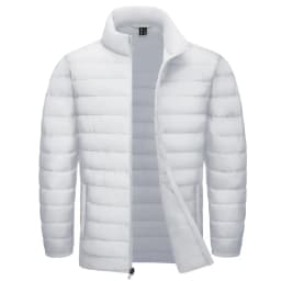 TACVASEN Stand Collar Lightweight Puffer Jackets Mens Quilted Jacket Water Resistant Ripstop Down Insulated Windbreaker Coats