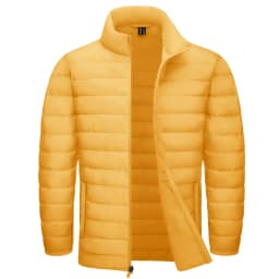 TACVASEN Stand Collar Lightweight Puffer Jackets Mens Quilted Jacket Water Resistant Ripstop Down Insulated Windbreaker Coats