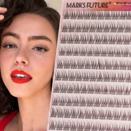 Self-Adhesive Eyelash Clusters, No Glue Needed, 120 Pieces, Natural C-Curved, Self-Adhesive Eyelash Extensions, Press-On Eyelashes, Pre-Bonded Eyelash Clusters, Self-Adhesive Eyelashes
