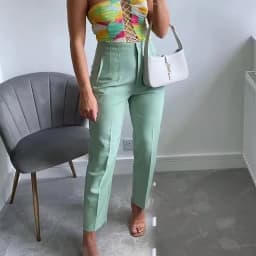 HXAO Ladies Pants Office Wear Black Pink White Pants for Women Fashion High waist Formal Pants Office outfits Pencil Trousers