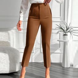 HXAO Ladies Pants Office Wear Black Pink White Pants for Women Fashion High waist Formal Pants Office outfits Pencil Trousers