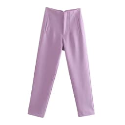 HXAO Ladies Pants Office Wear Black Pink White Pants for Women Fashion High waist Formal Pants Office outfits Pencil Trousers