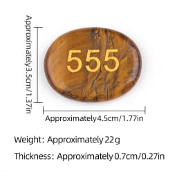 Natural Palm Stone Engraved Numbers Carved Healing Crystals Thumb Worry Stones Polished Agate Gemstone Home Decor Ornament