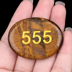 Natural Palm Stone Engraved Numbers Carved Healing Crystals Thumb Worry Stones Polished Agate Gemstone Home Decor Ornament