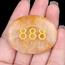Natural Palm Stone Engraved Numbers Carved Healing Crystals Thumb Worry Stones Polished Agate Gemstone Home Decor Ornament