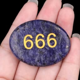 Natural Palm Stone Engraved Numbers Carved Healing Crystals Thumb Worry Stones Polished Agate Gemstone Home Decor Ornament
