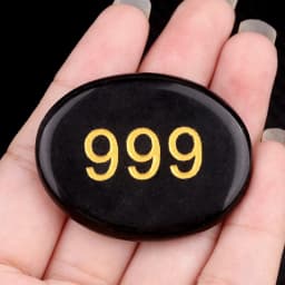 Natural Palm Stone Engraved Numbers Carved Healing Crystals Thumb Worry Stones Polished Agate Gemstone Home Decor Ornament